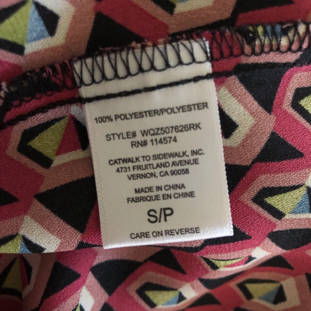 Pleione | Print blouse | Split neck | S - Picture 6 of 6